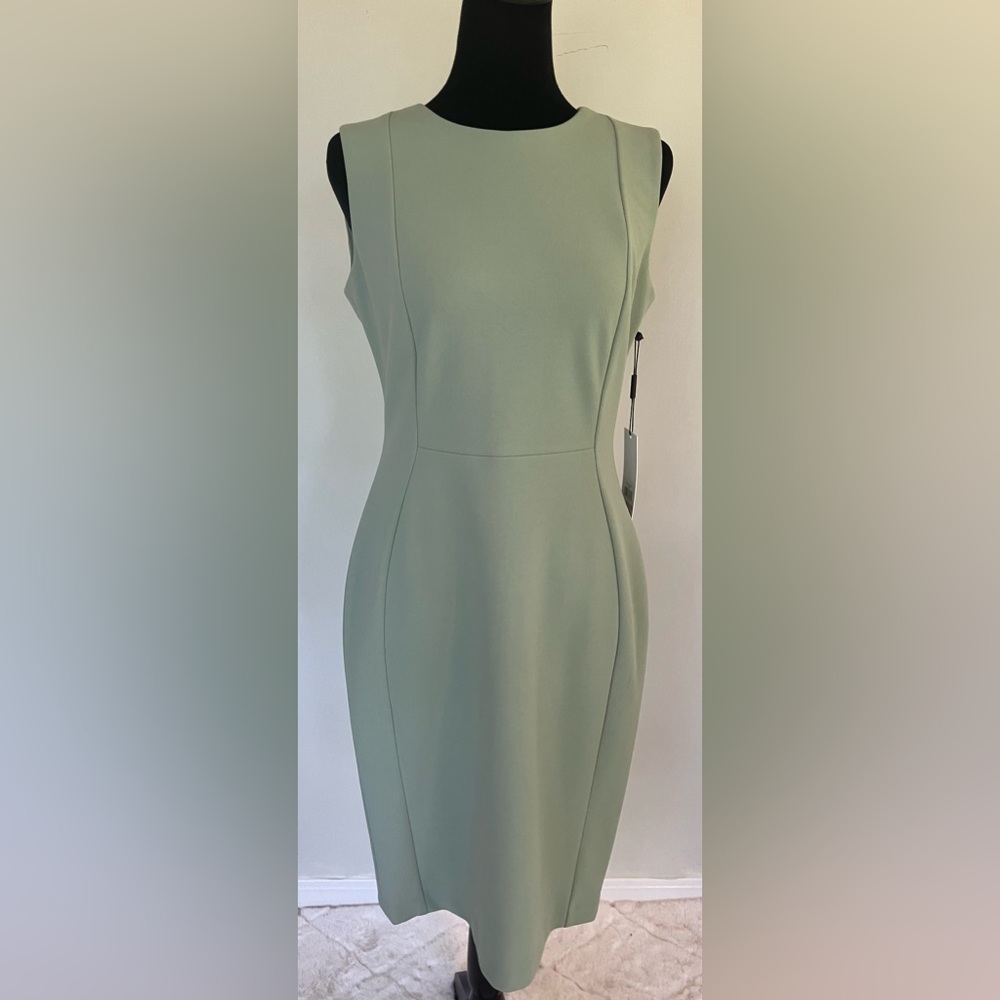 Calvin Klein Sleeveless Sheath Dress Seafoam Green Size 6 NWT